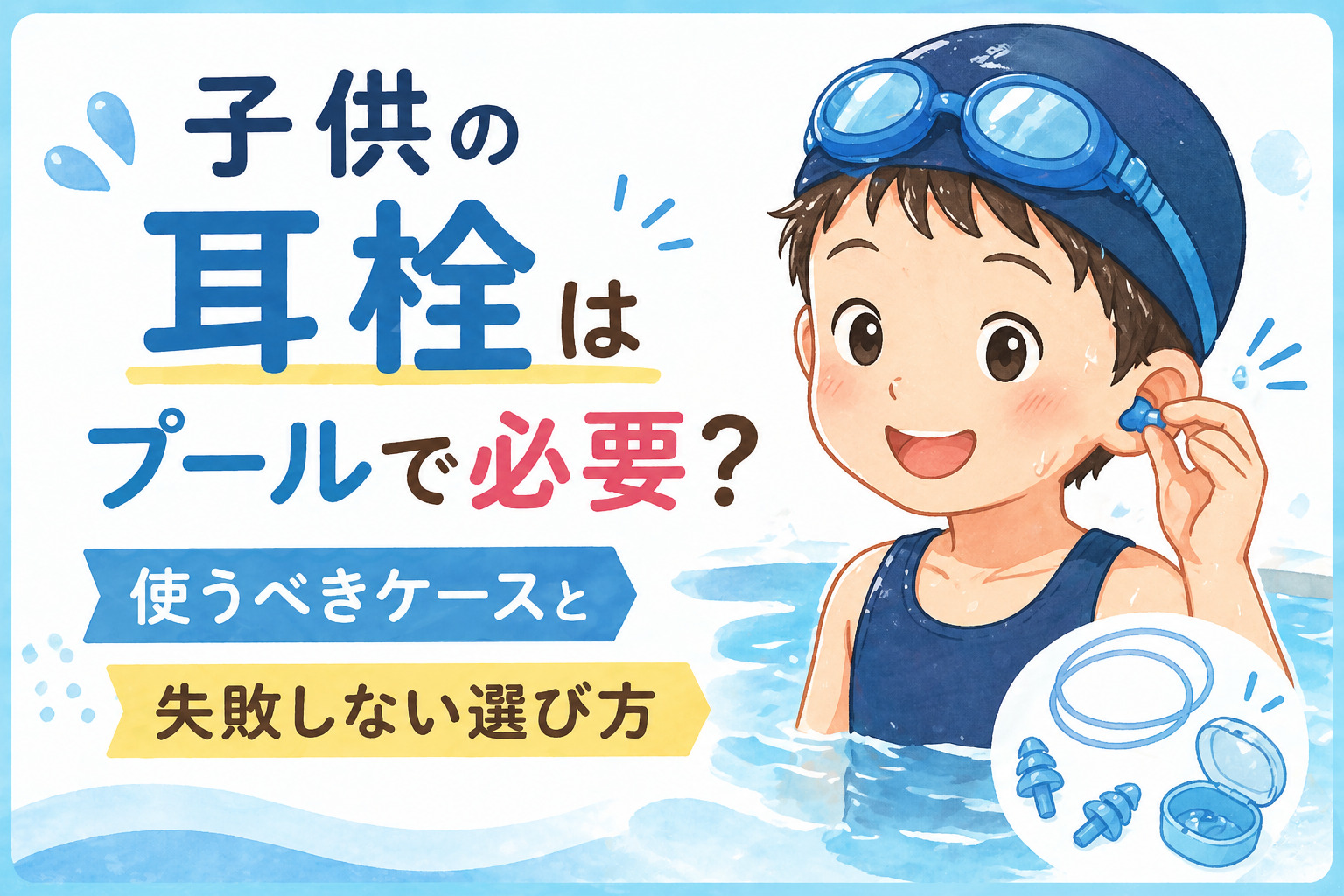 子供の耳栓はプールで必要？使うべきケースと失敗しない選び方
