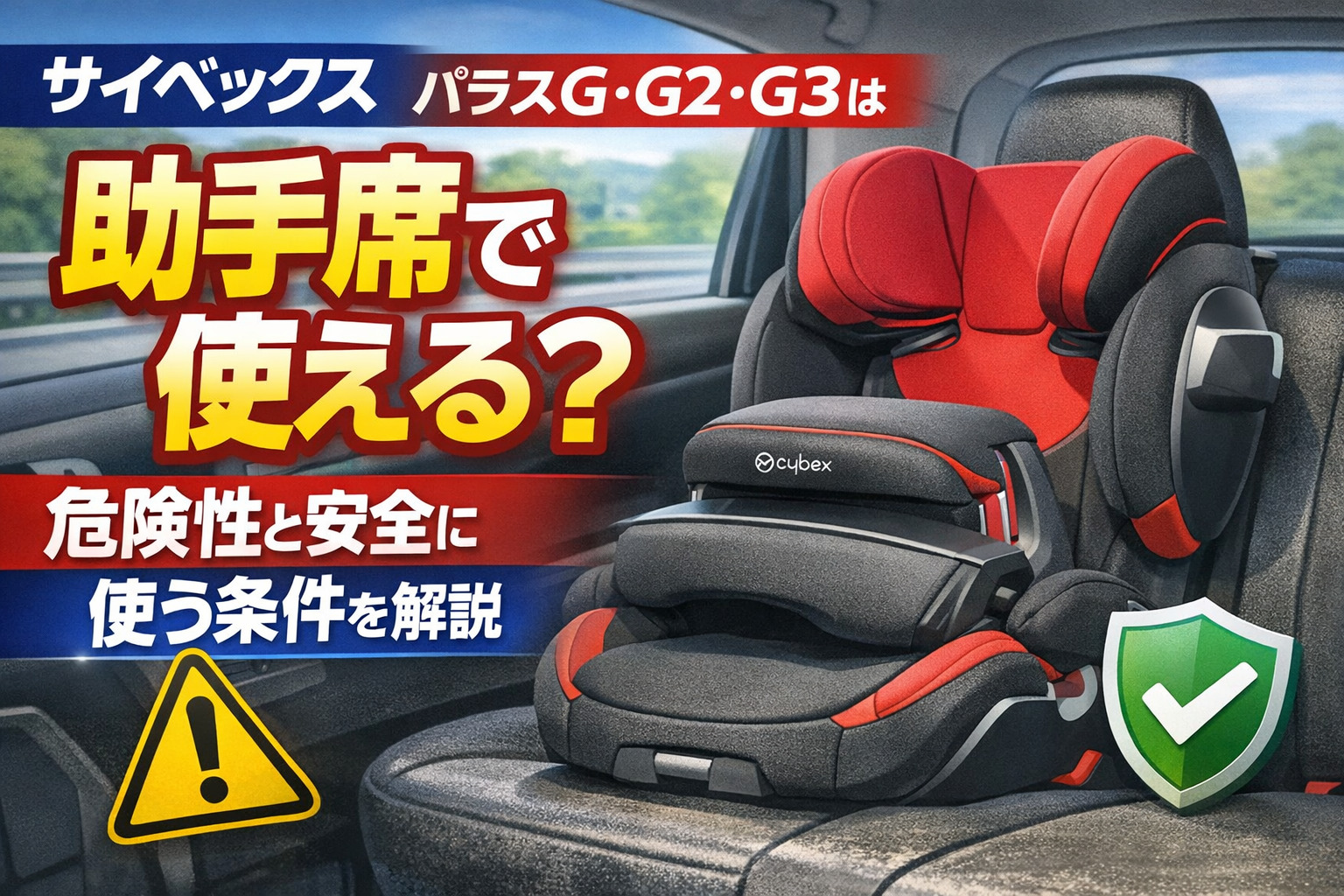 サイベックス パラスG・G2・G3は助手席で使える？危険性と安全に使う条件を解説